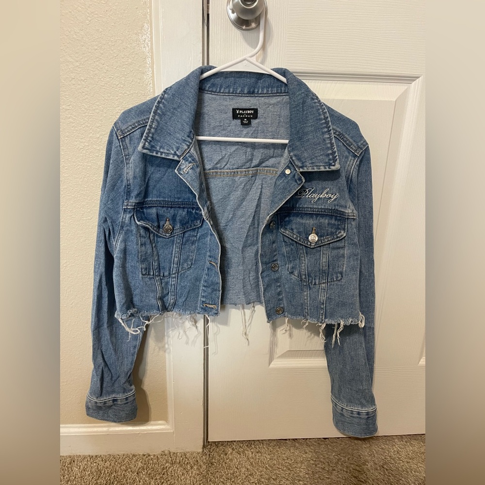 Playboy cropped jean jacket